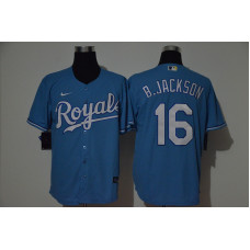 Kansas City Royals #16 Bo Jackson Blue Stitched Cool Base Jersey