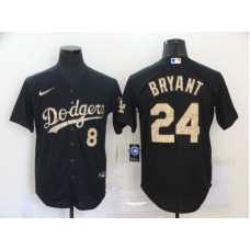 Los Angeles Dodgers #8 #24 Kobe Bryant Black Fashion Stitched Cool Base Jersey