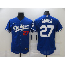 Los Angeles Dodgers #27 Trevor Bauer Blue Stitched Flex Base Jersey