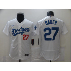Los Angeles Dodgers #27 Trevor Bauer White Stitched Flex Base Jersey
