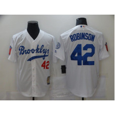 Los Angeles Dodgers 42 Robinson White Throwback Jerseys