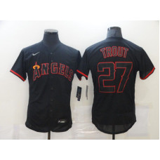 Los Angeles Angels of Anaheim #27 Mike Trout Lights Out Black Fashion Flexbase Jersey
