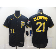 Pittsburgh Pirates #21 Roberto Clemente Black Stitched Flex Base Jersey