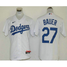 Los Angeles Dodgers #27 Trevor Bauer White Stitched Cool Base Jersey