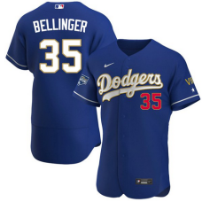 Los Angeles Dodgers #35 Cody Bellinger Royal Blue Championship Flex Base Sttiched Jersey