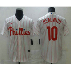 Philadelphia Phillies #10 J.T. Realmuto White Stitched Cool Base Jersey