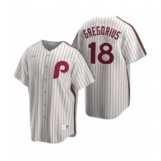 Philadelphia Phillies 18 Didi Gregorius White Cooperstown Collection Home Stitched Baseball Jersey