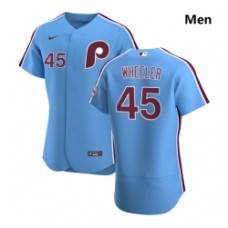 Philadelphia Phillies 45 Zack Wheeler Light Blue Alternate 2020 Authentic Player Jersey