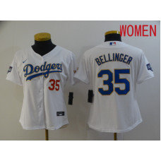 Women's Los Angeles Dodgers 35 Bellinger White Game 2021 Jersey