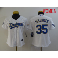 Women's Los Angeles Dodgers 35 Bellinger White Game 2021 Jerseys