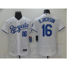 Kansas City Royals #16 Bo Jackson White Stitched Flex Base Jersey
