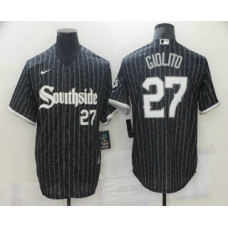 Chicago White Sox #27 Lucas Giolito Black With Small Number 2021 City Connect Stitched Cool Base Jersey