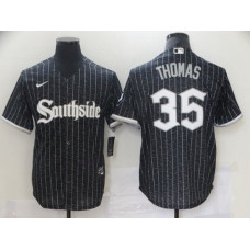 Chicago White Sox #35 Frank Thomas Black 2021 City Connect Stitched Cool Base Jersey
