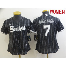 Women's Chicago White Sox 7 Anderson City Edition Black Game 2021 Jersey