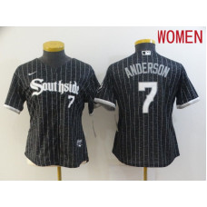 Women's Chicago White Sox 7 Anderson City Edition Black Game 2021 Jerseys