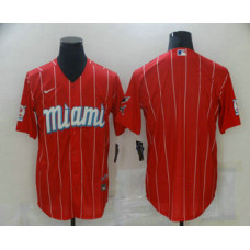 Miami Marlins Team Red 2021 City Connect Stitched Cool Base Jersey