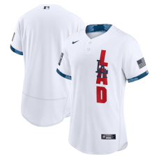 Los Angeles Dodgers Team 2021 White All-Star Flex Base Stitched Jersey