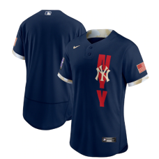 New York Yankees Team 2021 Navy All-Star Flex Base Stitched Jersey