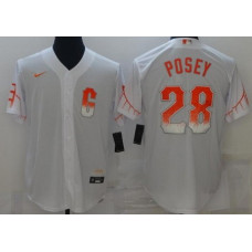 San Francisco Giants #28 Buster Posey White 2021 City Connect Stitched Cool Base Jersey