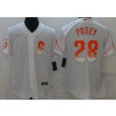 San Francisco Giants #28 Buster Posey White 2021 City Connect Stitched Flex Base Jersey