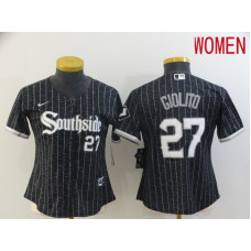 Women's Chicago White Sox 27 Giolito City Edition Black Game 2021 Jerseys