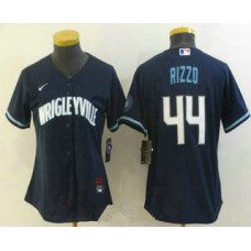 Women's chicago cubs #44 anthony rizzo navy blue 2021 city connect stitched mlb cool base jersey