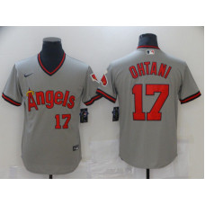 Los Angeles Angels 17 Ohtani Gray Game Throwback 2021 Jersey