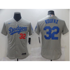 Los Angeles Dodgers 32 Koufax Gray Elite 2021 Jersey