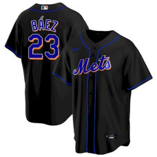New York Mets #23 Javier Baez Black Replica Jersey