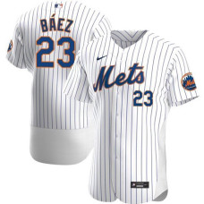 New York Mets #23 Javier Baez White Anthentic Jersey
