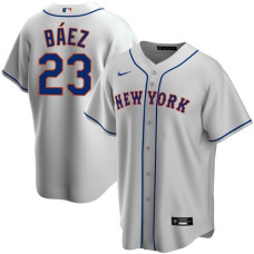 New York Mets #23 Javier Baez Gray Replica Jersey