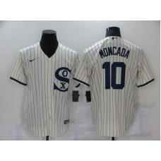 Chicago White Sox #10 Yoan Moncada 2021 Cream Field of Dreams Name Cool Base Stitched Jersey