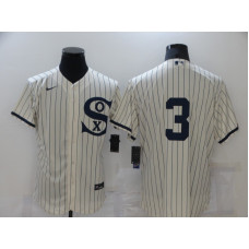 Chicago White Sox #3 Harold Baines 2021 Cream Navy Field of Dreams Flex Base Stitched Jersey