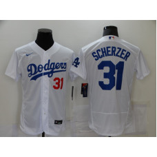 Los Angeles Dodgers #31 Max Scherzer White Stitched Flex Base Jersey