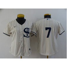Women's Chicago White Sox #7 Tim Anderson 2021 Cream Field of Dreams Cool Base Stitched Jersey