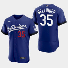 Los Angeles Dodgers #35 Cody Bellinger Blue 2021 City Connect Flex Base Stitched Jersey