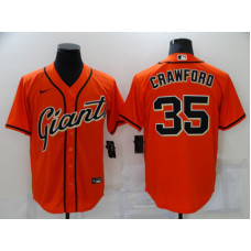San Francisco Giants #35 Brandon Crawford Orange Stitched Cool Base Jersey