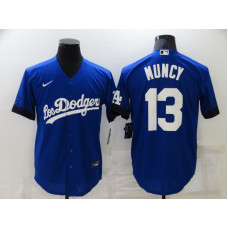 Los Angeles Dodgers #13 Max Muncy Blue 2021 City Connect Cool Base Stitched Jersey