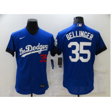 Los Angeles Dodgers #35 Cody Bellinger Blue 2021 City Connect Flex Base Stitched Jersey