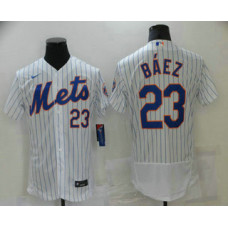New York Mets #23 Javier Baez White Stitched Flex Base Jersey