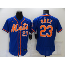 New York Mets #23 Javier Baez Blue Stitched Flex Base Jersey