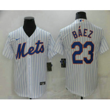 New York Mets #23 Javier Baez White Stitched Cool Base Jersey