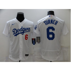 Los Angeles Dodgers #6 Trea Turner White Stitched Flex Base Jersey