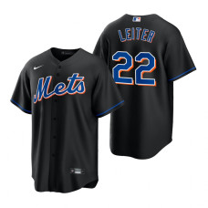 Men's New York Mets Al Leiter Nike Black 2022 Replica Alternate Jersey