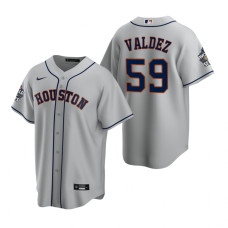 Men's Houston Astros Framber Valdez Gray 2022 World Series Replica Jersey