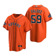 Men's Houston Astros Framber Valdez Orange 2022 World Series Champions Replica Jersey