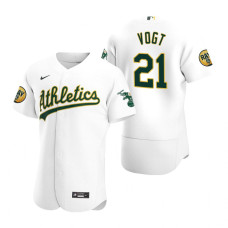 Oakland Athletics Stephen Vogt White 2022 Ray Fosse Patch Authentic Jersey
