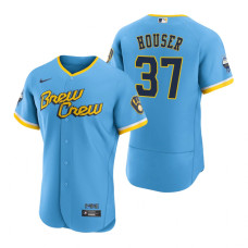 Men's Milwaukee Brewers Adrian Houser Powder Blue 2022 City Connect Authentic Jersey