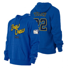 Milwaukee Brewers Christian Yelich Royal 2022 City Connect Pullover Hoodie