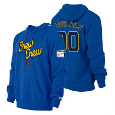 Milwaukee Brewers Custom Royal 2022 City Connect Pullover Hoodie